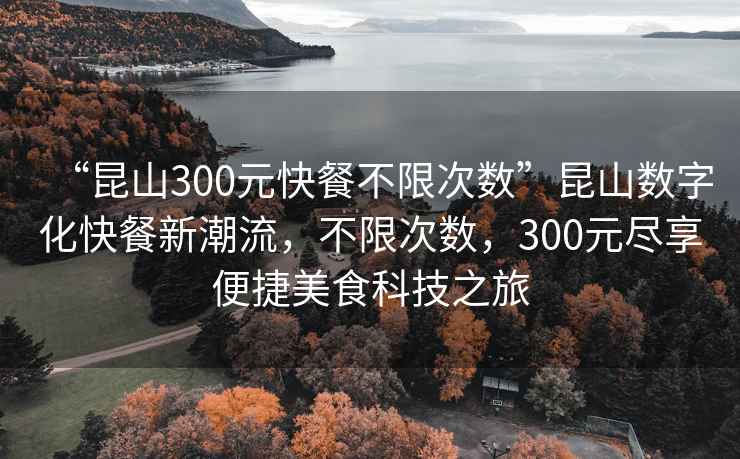 “昆山300元快餐不限次數”昆山數字化快餐新潮流，不限次數，300元盡享便捷美食科技之旅