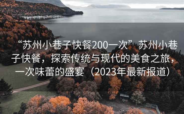 “蘇州小巷子快餐200一次”蘇州小巷子快餐，探索傳統(tǒng)與現代的美食之旅，一次味蕾的盛宴（2023年最新報道）