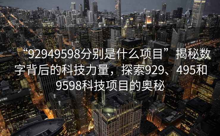 “92949598分別是什么項(xiàng)目”揭秘?cái)?shù)字背后的科技力量，探索929、495和9598科技項(xiàng)目的奧秘