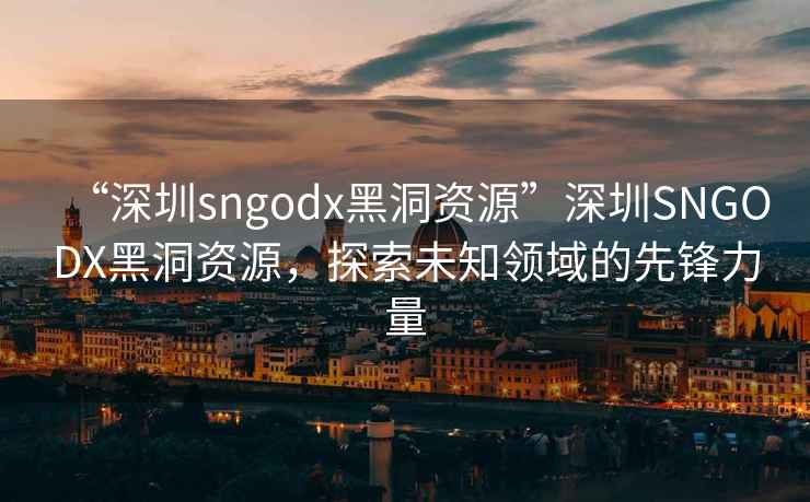 “深圳sngodx黑洞資源”深圳SNGODX黑洞資源，探索未知領(lǐng)域的先鋒力量