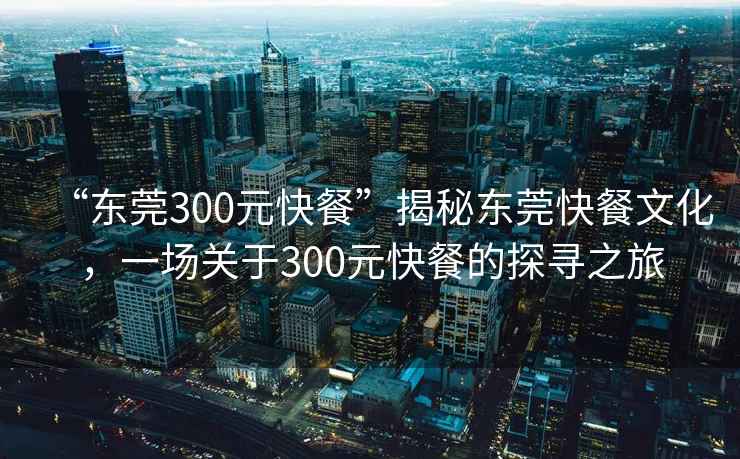 “東莞300元快餐”揭秘東莞快餐文化，一場關(guān)于300元快餐的探尋之旅