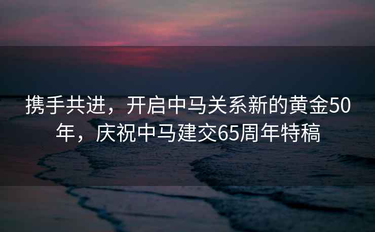 攜手共進(jìn)，開啟中馬關(guān)系新的黃金50年，慶祝中馬建交65周年特稿