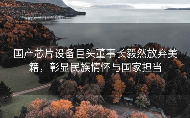 國(guó)產(chǎn)芯片設(shè)備巨頭董事長(zhǎng)毅然放棄美籍，彰顯民族情懷與國(guó)家擔(dān)當(dāng)