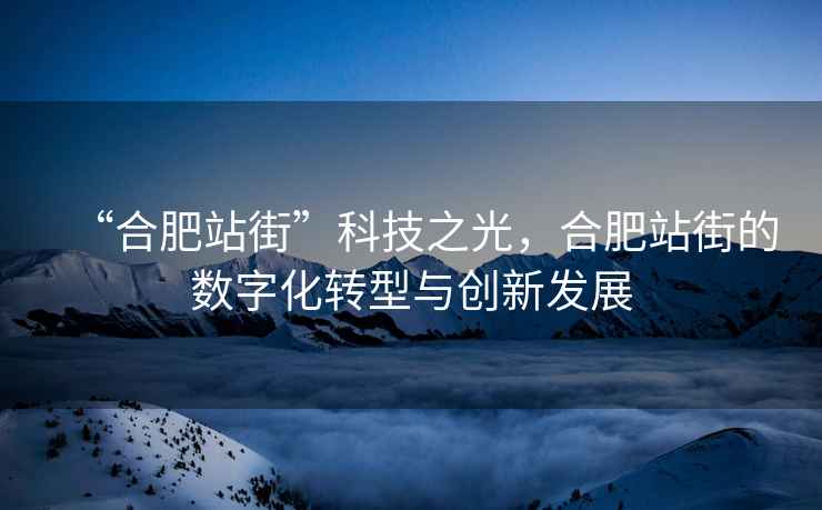 “合肥站街”科技之光，合肥站街的數(shù)字化轉型與創(chuàng)新發(fā)展