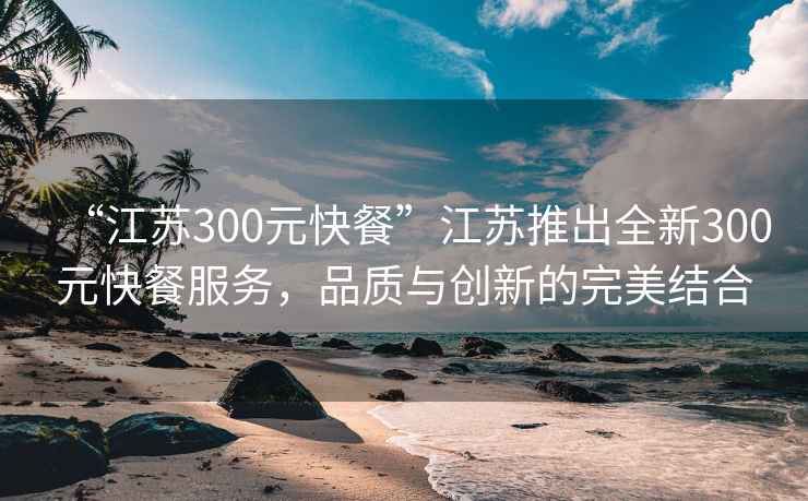 “江蘇300元快餐”江蘇推出全新300元快餐服務(wù)，品質(zhì)與創(chuàng)新的完美結(jié)合