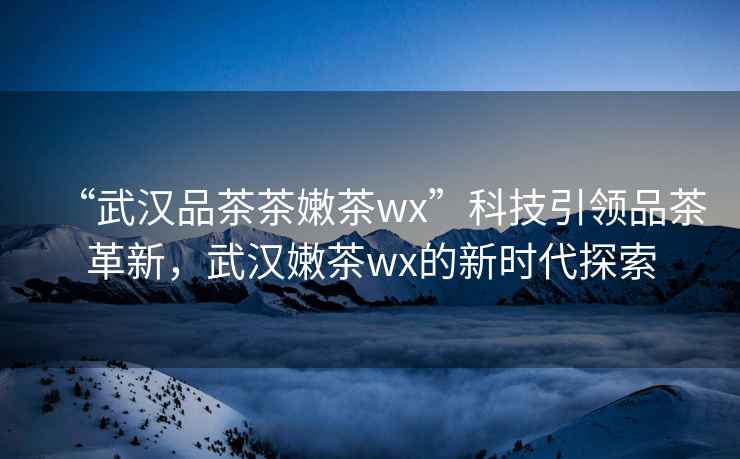 “武漢品茶茶嫩茶wx”科技引領(lǐng)品茶革新，武漢嫩茶wx的新時代探索