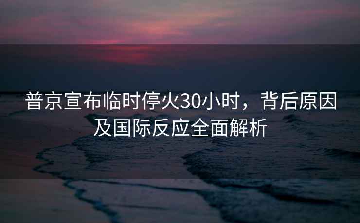 普京宣布臨時停火30小時，背后原因及國際反應全面解析