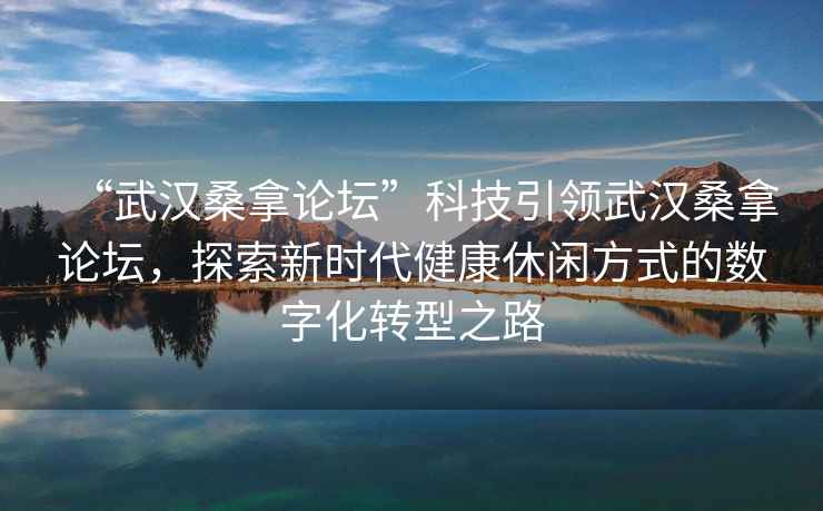“武漢桑拿論壇”科技引領(lǐng)武漢桑拿論壇，探索新時代健康休閑方式的數(shù)字化轉(zhuǎn)型之路