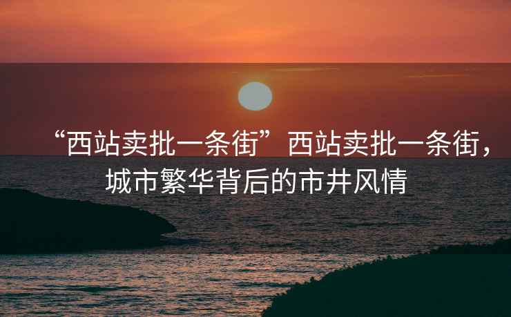 “西站賣批一條街”西站賣批一條街，城市繁華背后的市井風(fēng)情