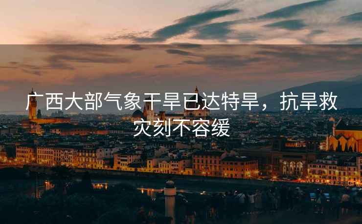 廣西大部氣象干旱已達(dá)特旱，抗旱救災(zāi)刻不容緩
