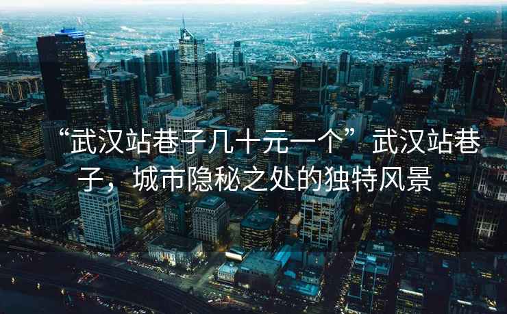 “武漢站巷子幾十元一個(gè)”武漢站巷子，城市隱秘之處的獨(dú)特風(fēng)景