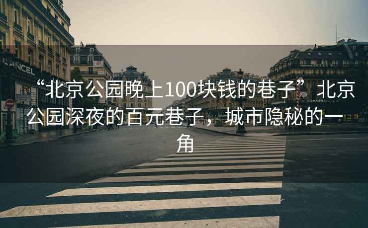 “北京公園晚上100塊錢的巷子”北京公園深夜的百元巷子，城市隱秘的一角