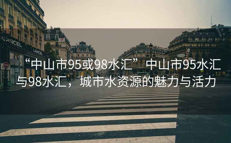 “中山市95或98水匯”中山市95水匯與98水匯，城市水資源的魅力與活力