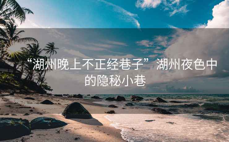 “湖州晚上不正經(jīng)巷子”湖州夜色中的隱秘小巷