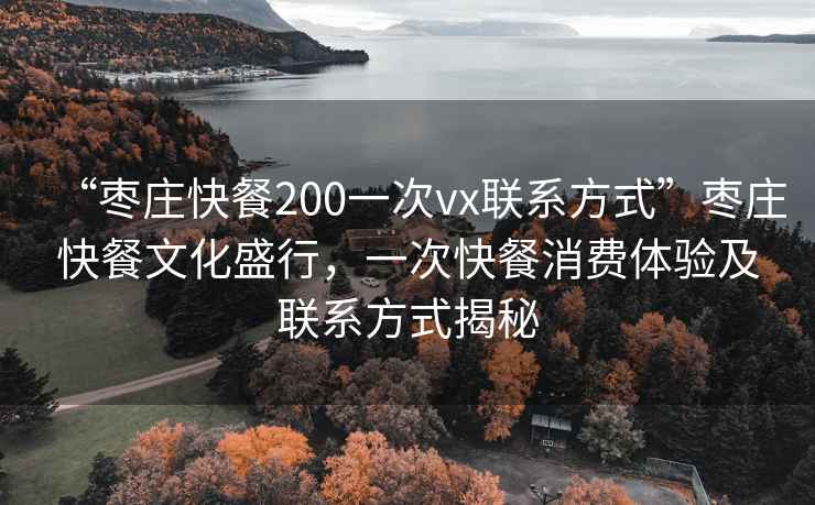 “棗莊快餐200一次vx聯(lián)系方式”棗莊快餐文化盛行，一次快餐消費(fèi)體驗(yàn)及聯(lián)系方式揭秘