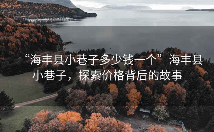 “海豐縣小巷子多少錢一個”海豐縣小巷子，探索價格背后的故事