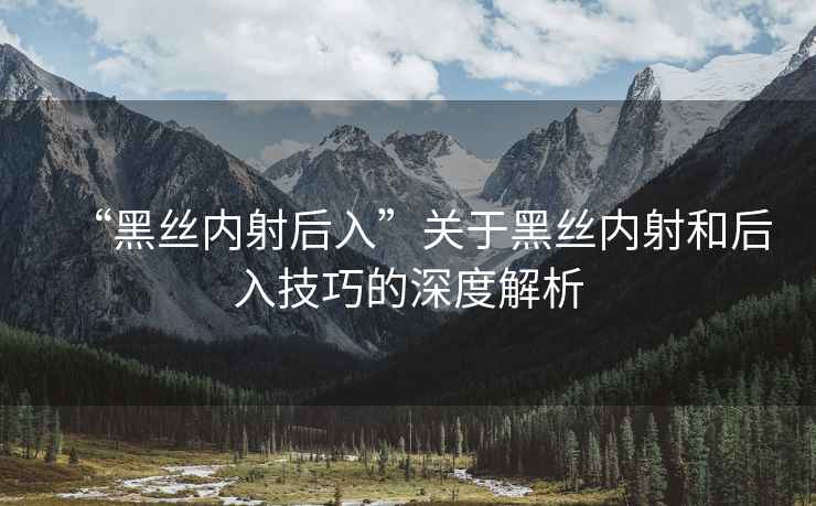 “黑絲內(nèi)射后入”關(guān)于黑絲內(nèi)射和后入技巧的深度解析