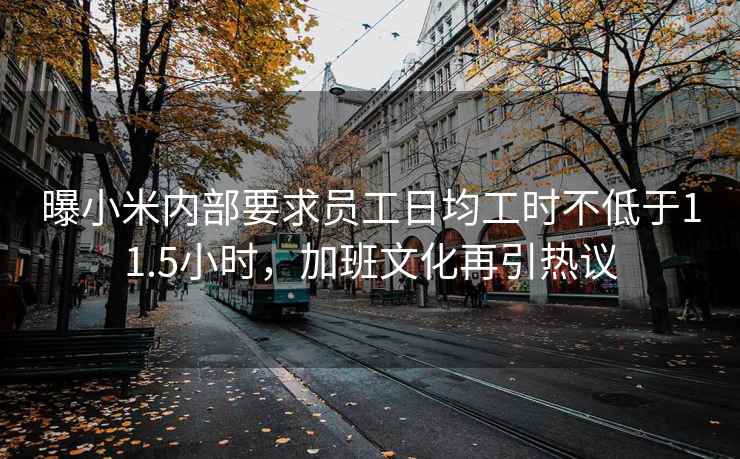 曝小米內部要求員工日均工時不低于11.5小時，加班文化再引熱議