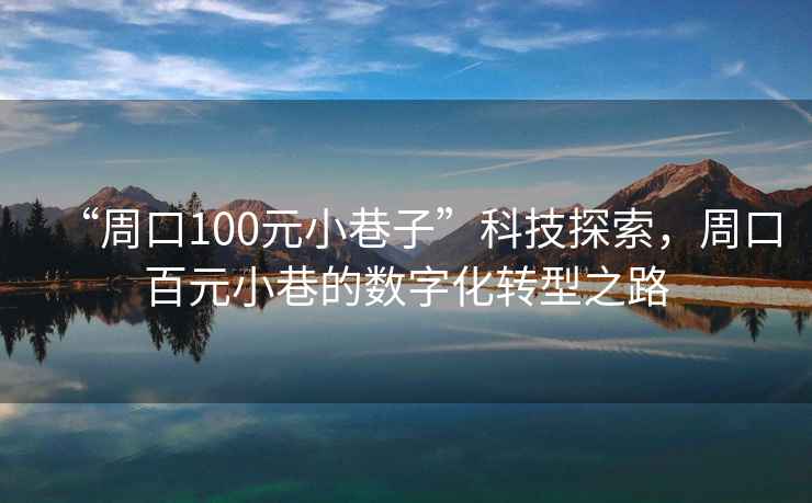 “周口100元小巷子”科技探索，周口百元小巷的數(shù)字化轉(zhuǎn)型之路