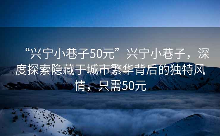 “興寧小巷子50元”興寧小巷子，深度探索隱藏于城市繁華背后的獨(dú)特風(fēng)情，只需50元