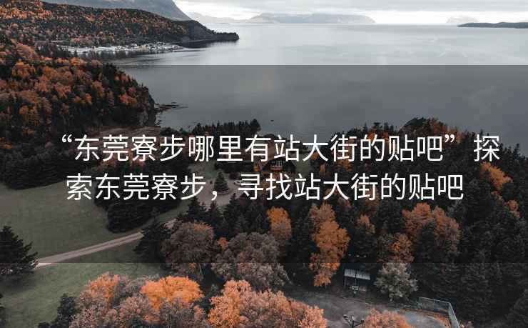 “東莞寮步哪里有站大街的貼吧”探索東莞寮步，尋找站大街的貼吧
