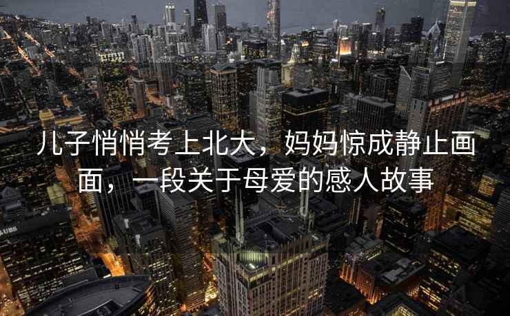 兒子悄悄考上北大，媽媽驚成靜止畫面，一段關(guān)于母愛的感人故事