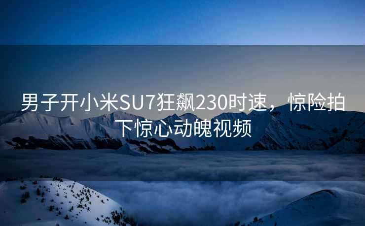 男子開小米SU7狂飆230時速，驚險拍下驚心動魄視頻
