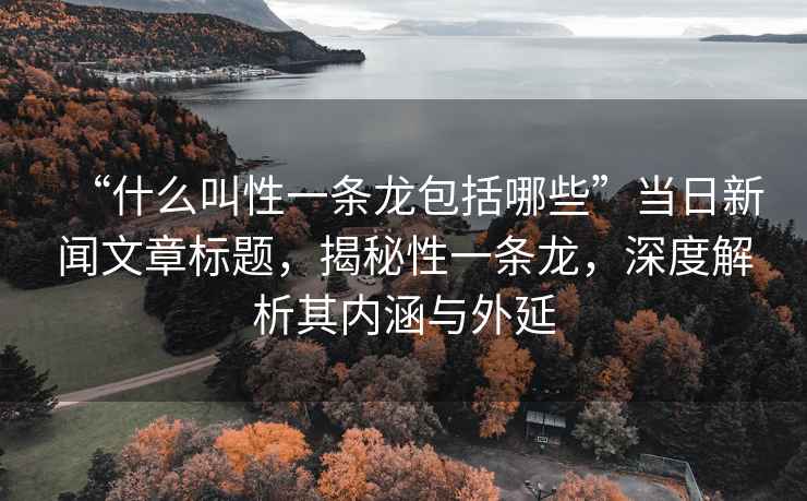 “什么叫性一條龍包括哪些”當(dāng)日新聞文章標(biāo)題，揭秘性一條龍，深度解析其內(nèi)涵與外延