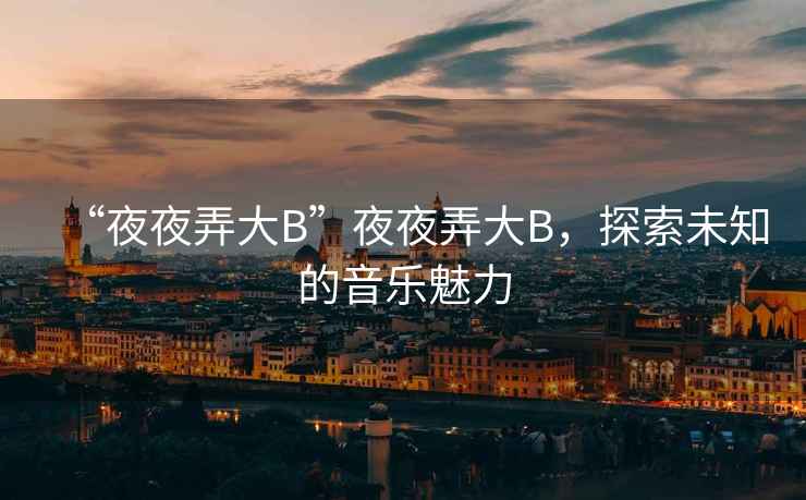 “夜夜弄大B”夜夜弄大B，探索未知的音樂(lè)魅力
