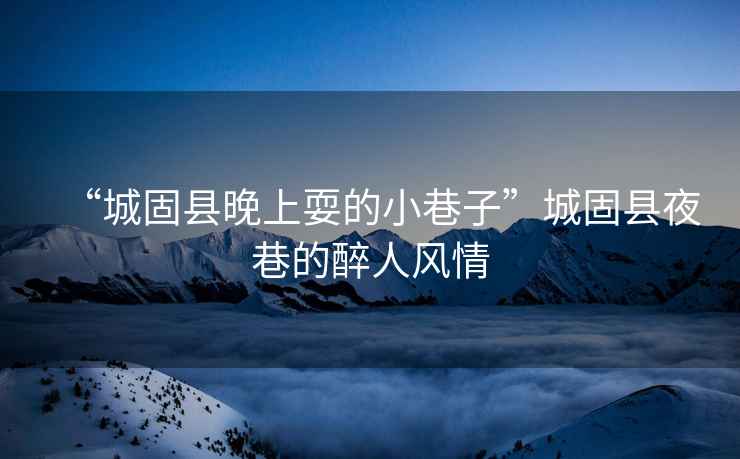 “城固縣晚上耍的小巷子”城固縣夜巷的醉人風(fēng)情
