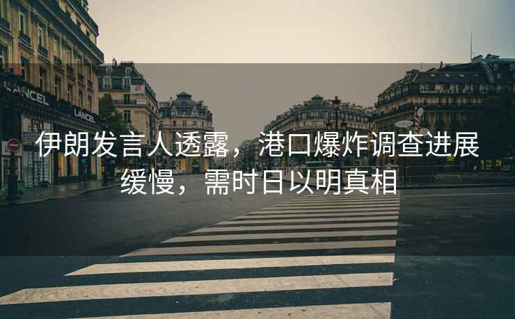 伊朗發(fā)言人透露，港口爆炸調(diào)查進(jìn)展緩慢，需時(shí)日以明真相