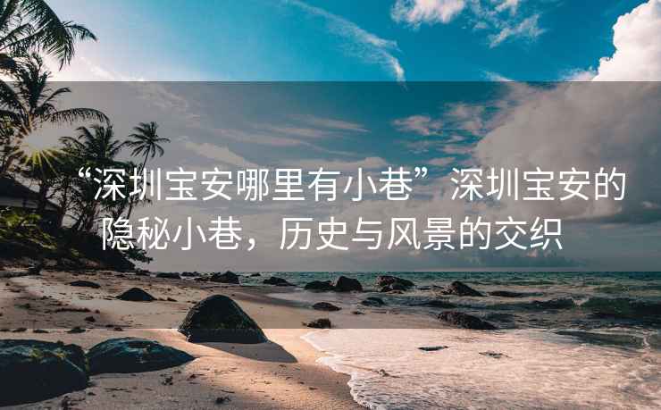 “深圳寶安哪里有小巷”深圳寶安的隱秘小巷，歷史與風(fēng)景的交織
