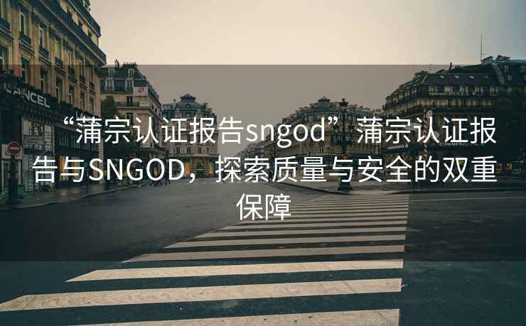 “蒲宗認(rèn)證報(bào)告sngod”蒲宗認(rèn)證報(bào)告與SNGOD，探索質(zhì)量與安全的雙重保障