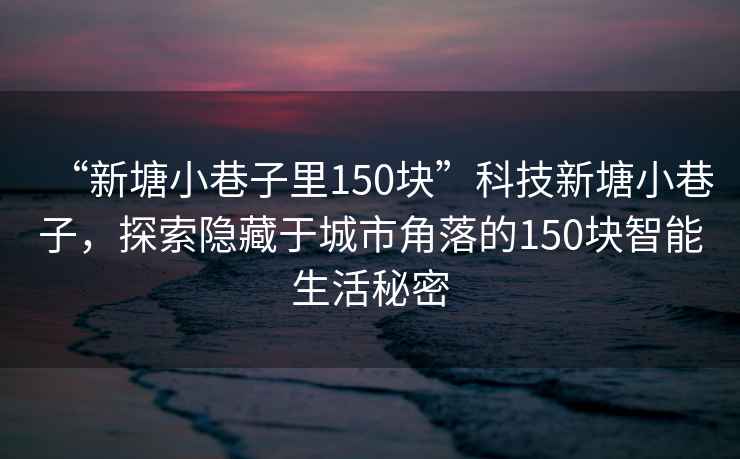 “新塘小巷子里150塊”科技新塘小巷子，探索隱藏于城市角落的150塊智能生活秘密