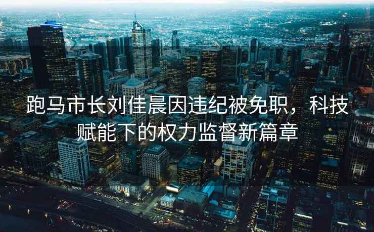 跑馬市長劉佳晨因違紀(jì)被免職，科技賦能下的權(quán)力監(jiān)督新篇章
