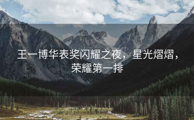 王一博華表獎閃耀之夜，星光熠熠，榮耀第一排
