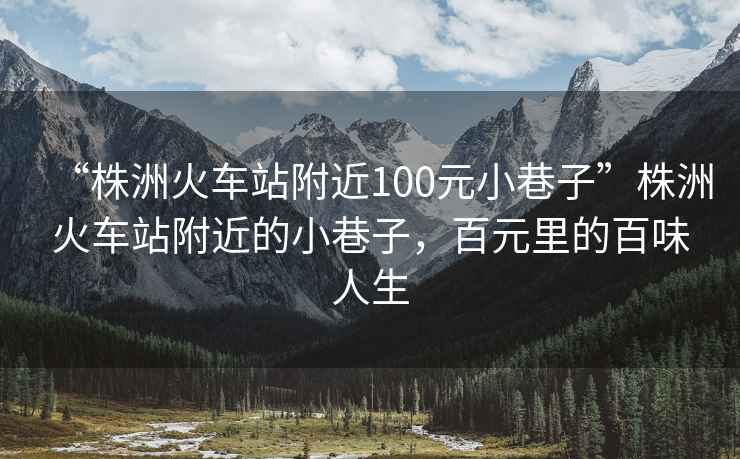 “株洲火車站附近100元小巷子”株洲火車站附近的小巷子，百元里的百味人生