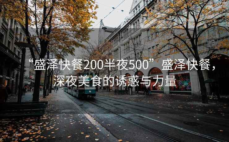 “盛澤快餐200半夜500”盛澤快餐，深夜美食的誘惑與力量