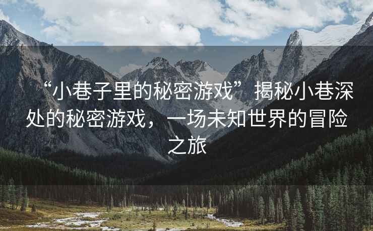 “小巷子里的秘密游戲”揭秘小巷深處的秘密游戲，一場(chǎng)未知世界的冒險(xiǎn)之旅