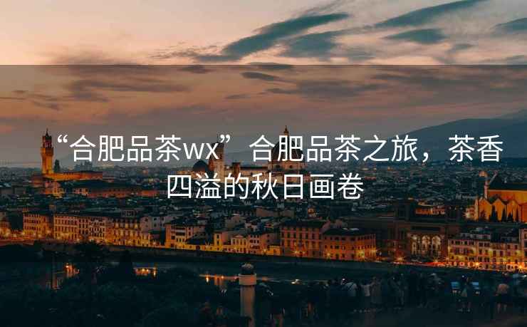 “合肥品茶wx”合肥品茶之旅，茶香四溢的秋日畫卷