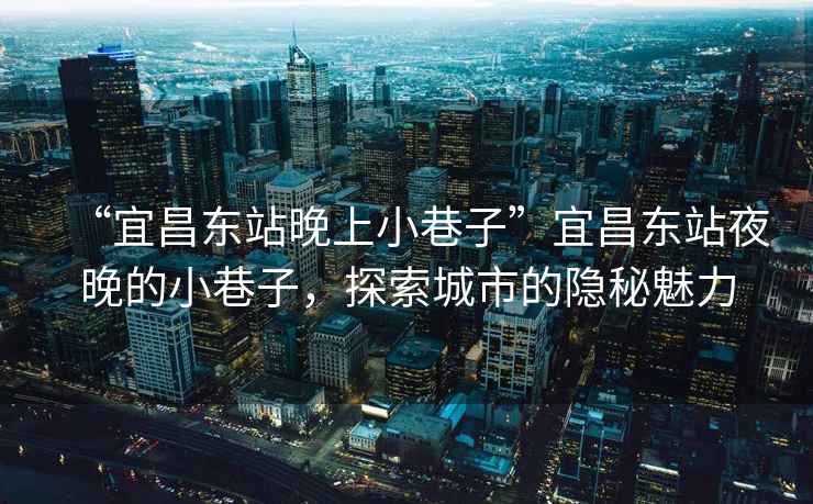 “宜昌東站晚上小巷子”宜昌東站夜晚的小巷子，探索城市的隱秘魅力