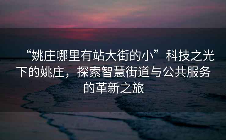 “姚莊哪里有站大街的小”科技之光下的姚莊，探索智慧街道與公共服務(wù)的革新之旅