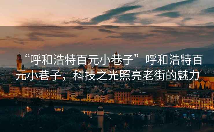 “呼和浩特百元小巷子”呼和浩特百元小巷子，科技之光照亮老街的魅力