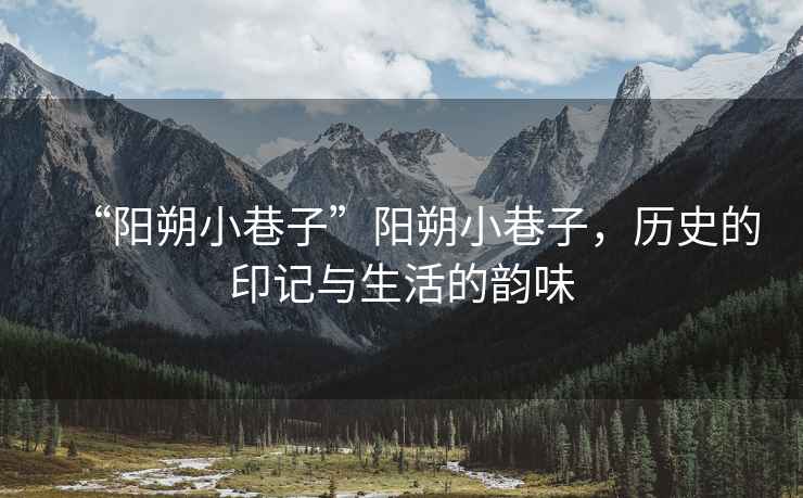 “陽朔小巷子”陽朔小巷子，歷史的印記與生活的韻味