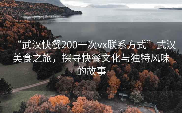 “武漢快餐200一次vx聯(lián)系方式”武漢美食之旅，探尋快餐文化與獨(dú)特風(fēng)味的故事