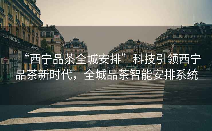 “西寧品茶全城安排”科技引領(lǐng)西寧品茶新時代，全城品茶智能安排系統(tǒng)