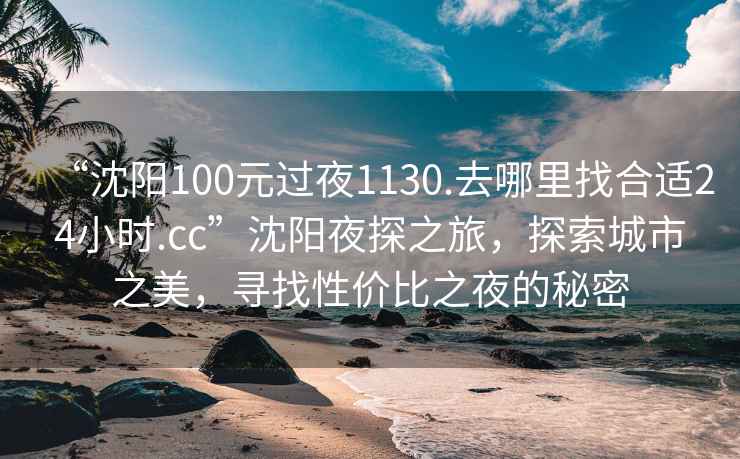 “沈陽(yáng)100元過(guò)夜1130.去哪里找合適24小時(shí).cc”沈陽(yáng)夜探之旅，探索城市之美，尋找性價(jià)比之夜的秘密