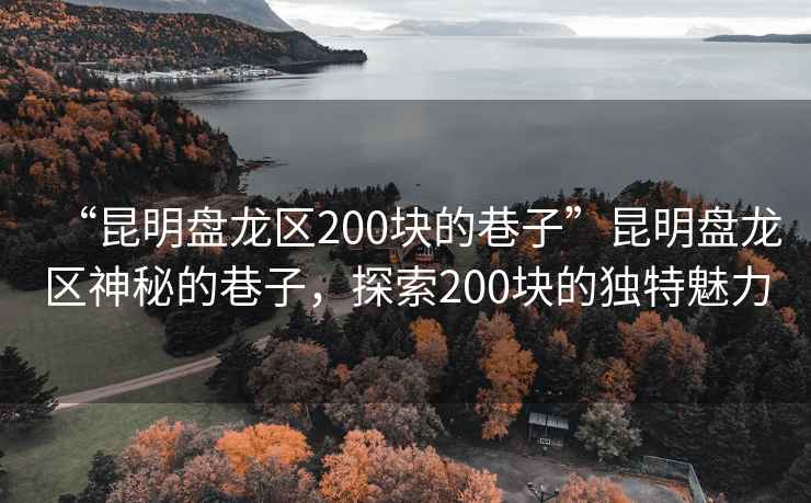 “昆明盤龍區(qū)200塊的巷子”昆明盤龍區(qū)神秘的巷子，探索200塊的獨特魅力