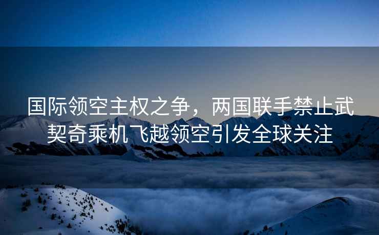 國(guó)際領(lǐng)空主權(quán)之爭(zhēng)，兩國(guó)聯(lián)手禁止武契奇乘機(jī)飛越領(lǐng)空引發(fā)全球關(guān)注