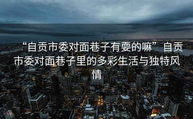 “自貢市委對(duì)面巷子有耍的嘛”自貢市委對(duì)面巷子里的多彩生活與獨(dú)特風(fēng)情